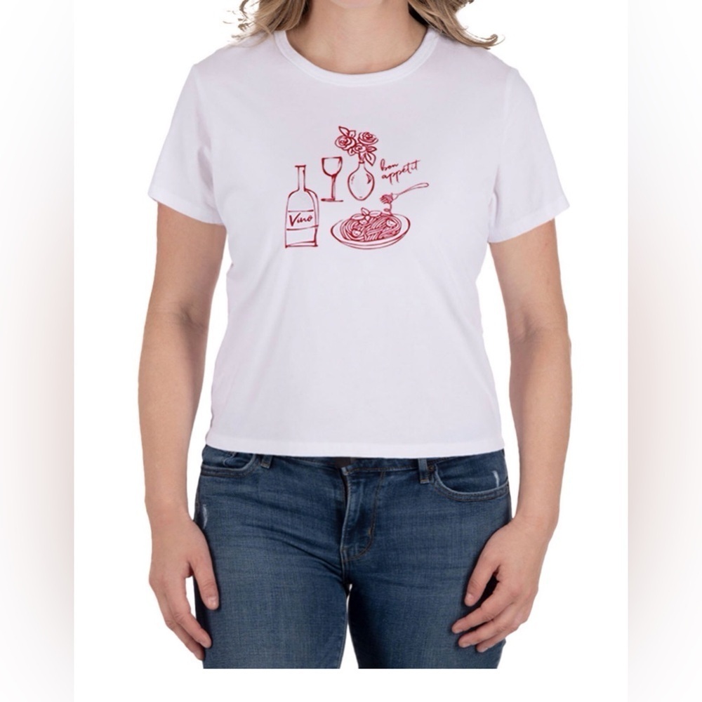 State of Mine Graphic Baby Tee White T-Shirt